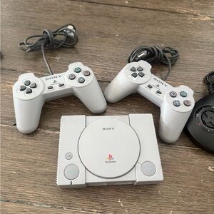 Sony Console with Dual White Controllers